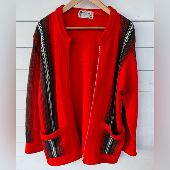 Vintage Wool Zipper Cardigan 🐑 🏴󠁧󠁢󠁳󠁣󠁴󠁿 Knit Shirt Jacket - Picture 2 of 8